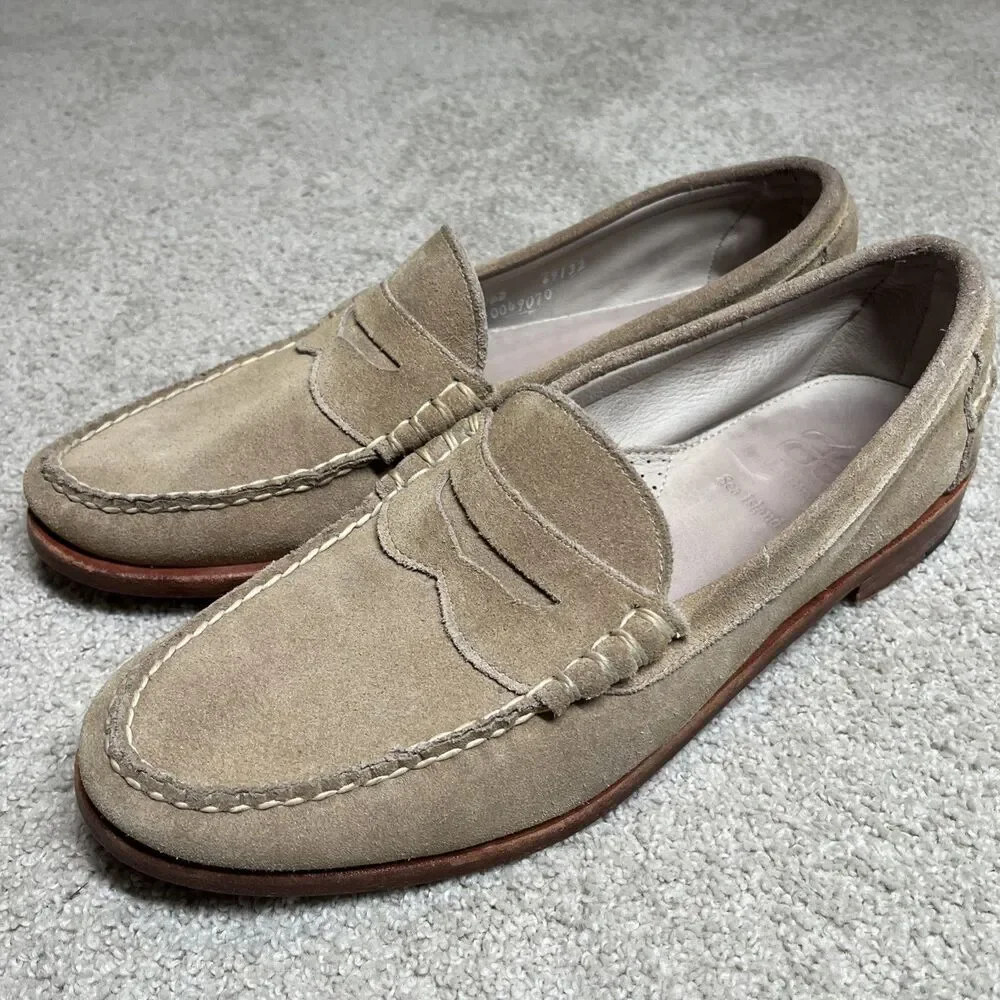 Allen Edmonds SORRENTO Men's Italian Penny Loafers 10.5 D Tobacco Suede Tan $475
